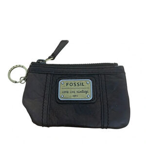 Fossil Brown Lamb Leather Coin Purse Keyring
